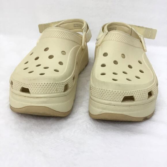 CROCS Classic Mega Crush Clog Ivory Bone Unisex Platform Sandal Sz 8 M 10 W - Picture 3 of 10